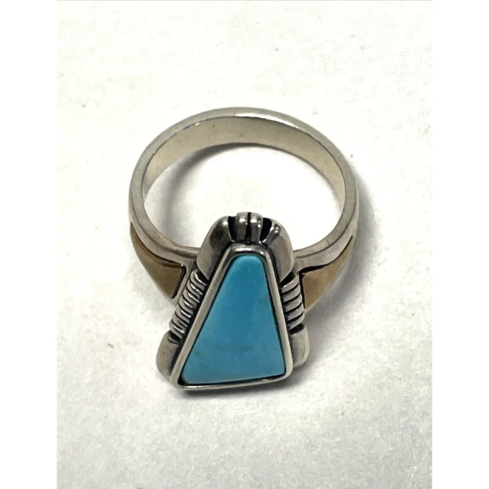 Vintage Carlisle Sterling Silver Turquoise Ring Southwestern Size 5.75 6g